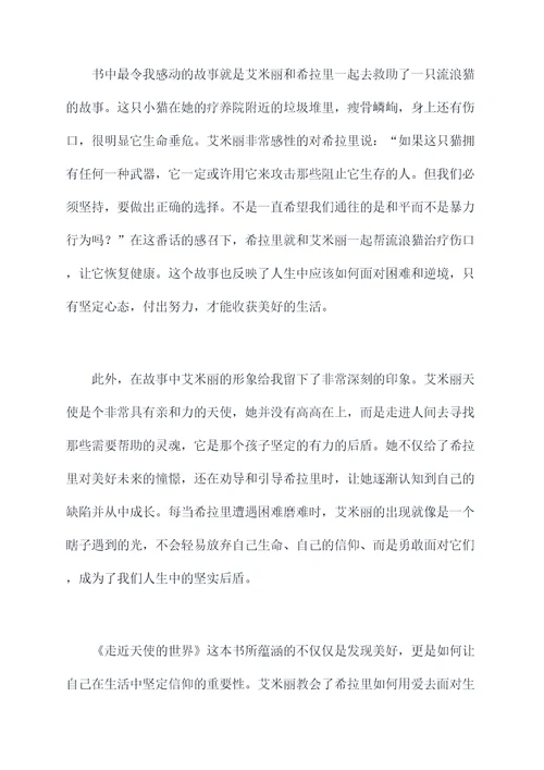 走近天使的世界读后感