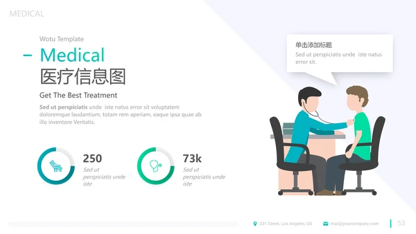 精致平滑医疗报告医院宣传动态PPT模板