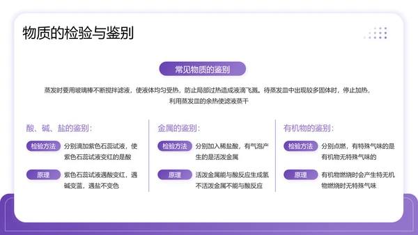 紫色商务风中考常考化学实验PPT模板
