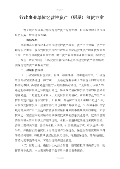 行政事业单位经营性资产房屋租赁方案及合同模板.docx