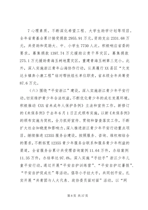 在共青团XX省十二届六次全委(扩大)会上的报告.docx