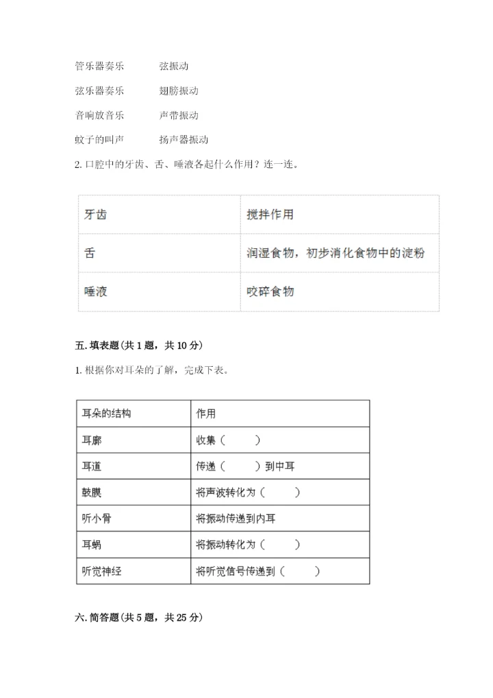 教科版四年级上册科学 期末测试卷附解析答案.docx