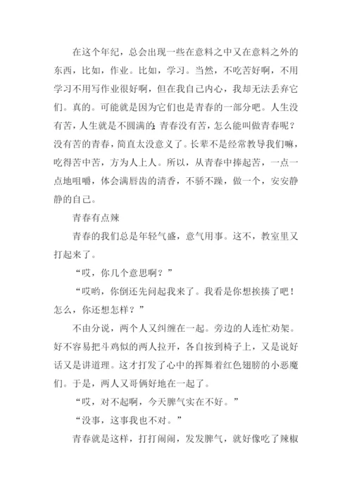 青春的味道作文1000字.docx