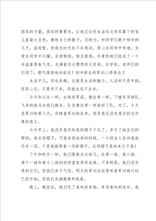初中新生的军训心得体会