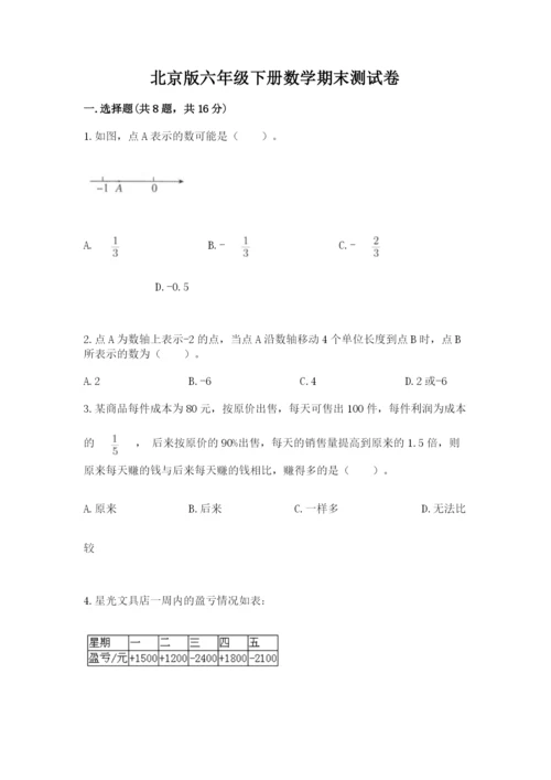 北京版六年级下册数学期末测试卷【夺冠系列】.docx