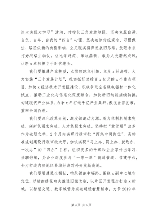 在全市“不忘ｘｘ牢记嘱托砥砺奋进”系列活动启动仪式上的讲话.docx