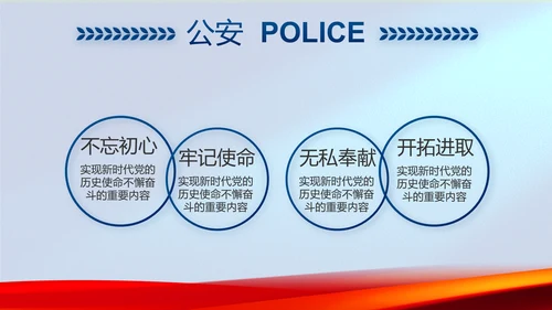 蓝色警察公安机关年终工作总结PPT动态模板