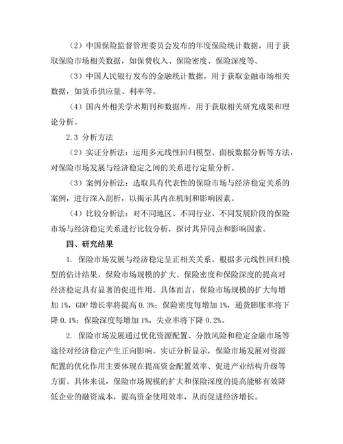 保险市场发展与经济稳定的关系