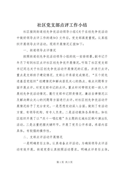 社区党支部点评工作小结.docx