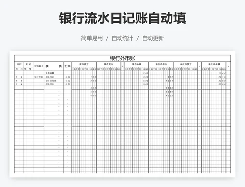 银行流水日记账自动填