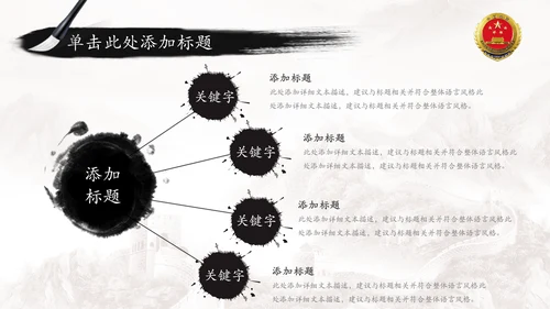 中国风水墨中国检察院工作报告ppt模板