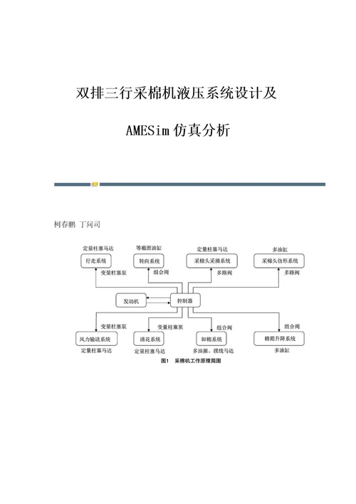 双排三行采棉机液压系统设计及AMESim仿真分析