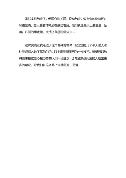 关于高中生帮助智障儿童社会实践报告.docx