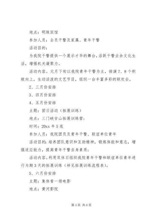 检察院团支部工作计划范文.docx