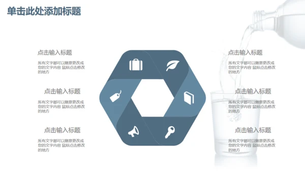 商务简约健康饮用水通用PPT模板