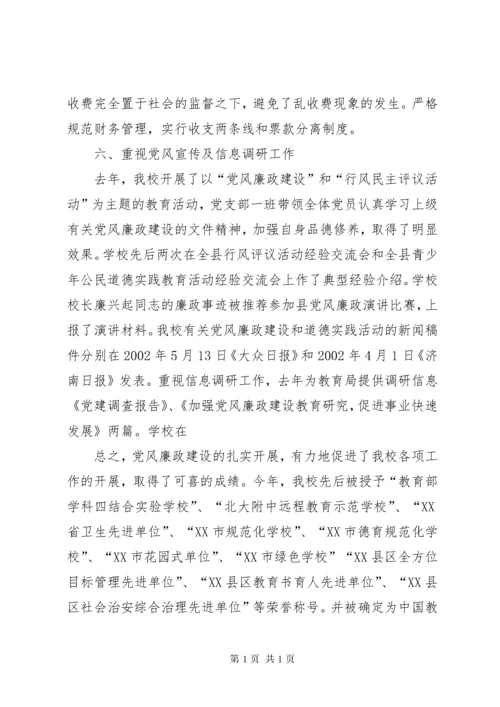 学校党风廉政建设工作总结汇报.docx
