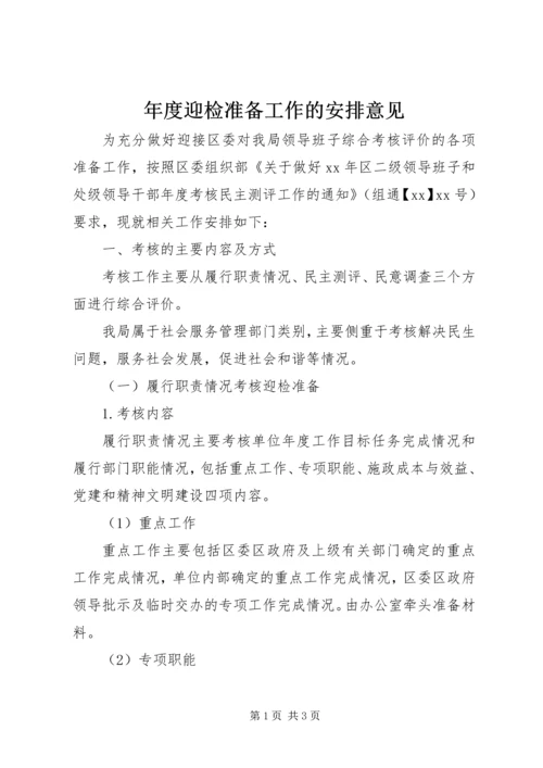 年度迎检准备工作的安排意见 (3).docx
