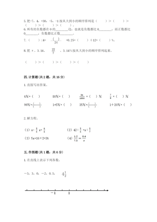 冀教版小学六年级下册数学期末综合素养测试卷附答案ab卷.docx