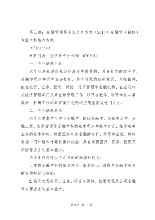 金融专业培养方案.docx