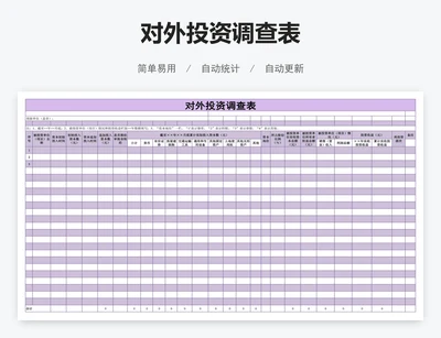 对外投资调查表