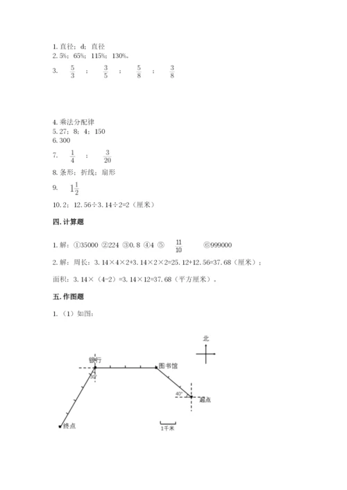 2022六年级上册数学期末测试卷附答案【综合卷】.docx