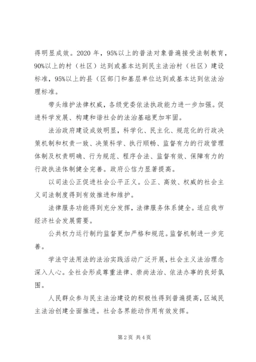 普法办依法治市工作计划书.docx