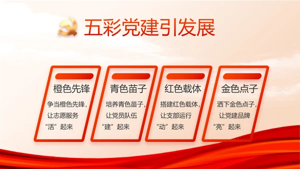 红色大气党建党支部年终工作总结PPT