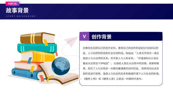 刘慈欣《赡养人类》科幻小说读书分享会PPT模板