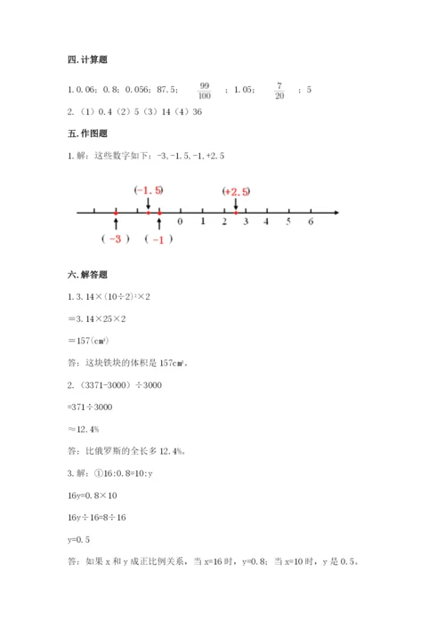 冀教版小学六年级下册数学期末检测试题附答案（培优b卷）.docx