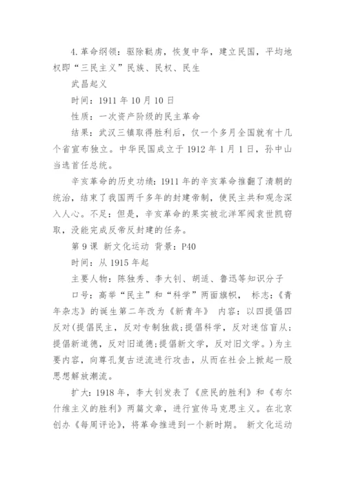 八年级历史上册知识点总结与复习方法.docx