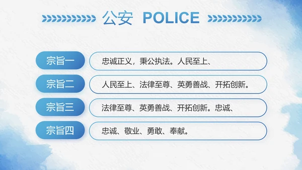 蓝色莫兰迪风格警察民警个人总结动态PPT模板