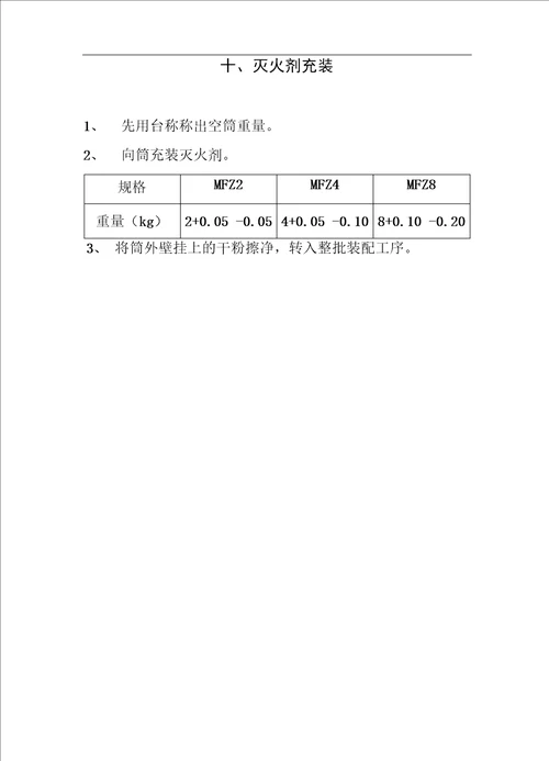 手提贮压式干粉灭火器维修操作规程