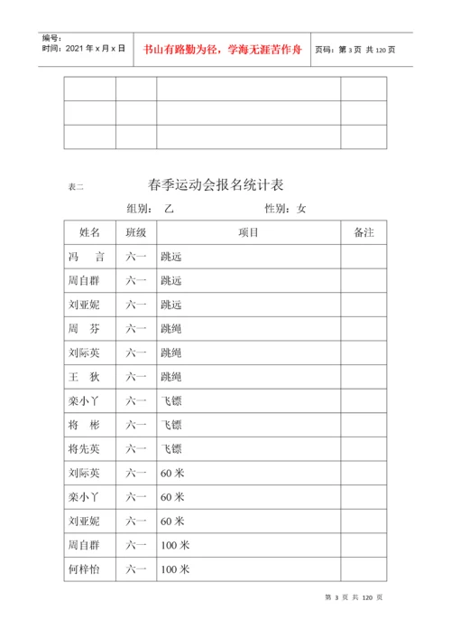 春季运动会报名统计表.docx