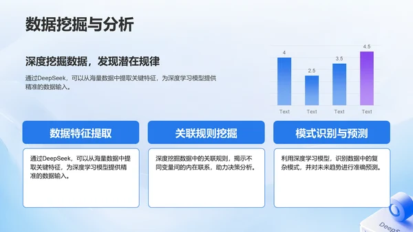 蓝色3D风DeepSeek入门教程与常见问题解答PPT模板