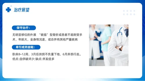 蓝色简约股骨颈骨折课件PPT模板宣传PPT动态PPT
