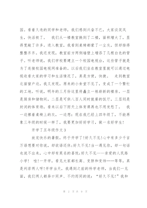 开学了五年级作文8篇.docx