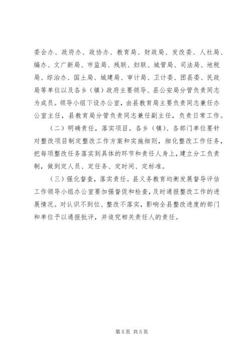 落实义务教育均衡发展省级督导评估意见整改工作方案.docx