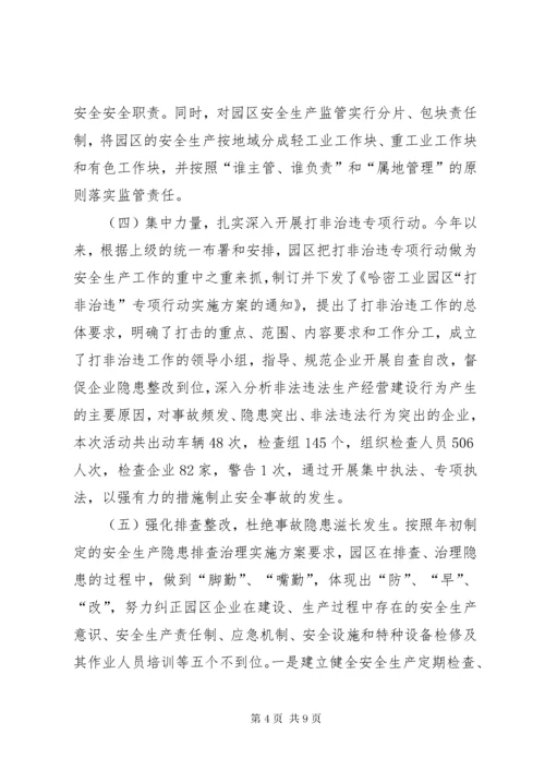 工业园区安全生产工作汇报.docx