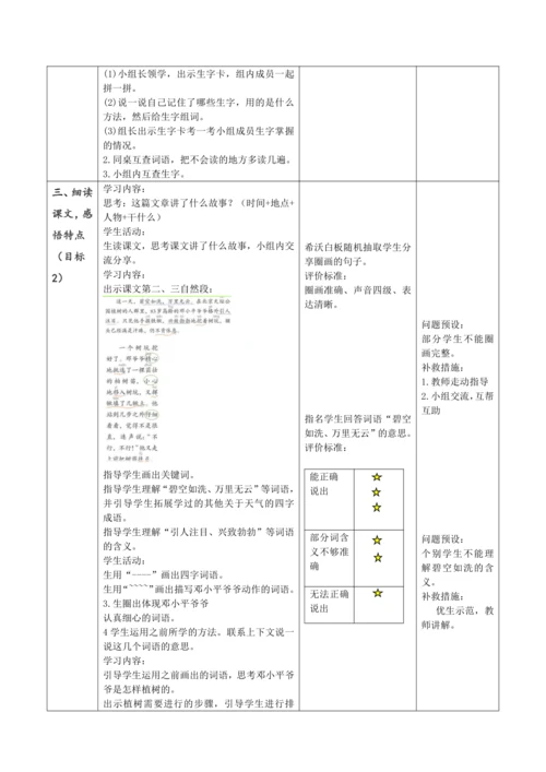 【大单元】4《邓小平爷爷植树》第一课时 教学设计