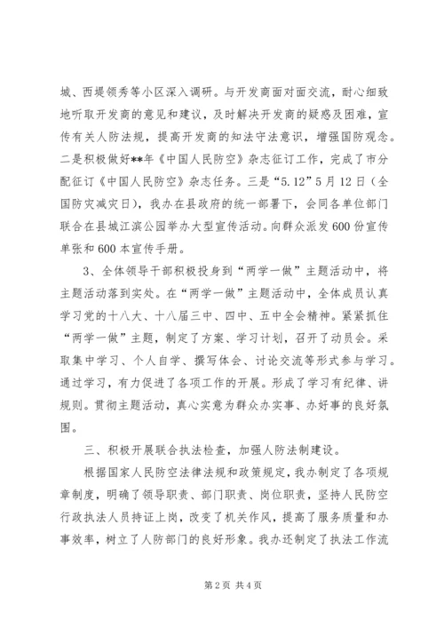 人防办上半年工作总结精编.docx