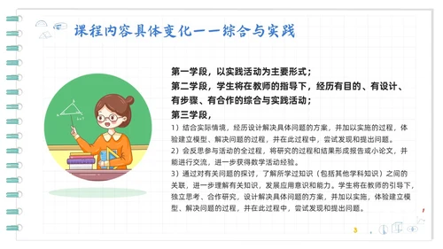 蓝色卡通初中数学新课标解读PPT模板宣传PPT动态PPT