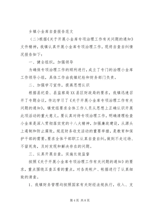 乡镇小金库自查报告范文某年.docx