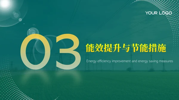 绿色电网年度汇报PPT模版