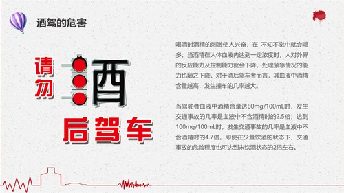 拒绝酒驾遵守交通法规关爱危险驾驶通用PPT模板