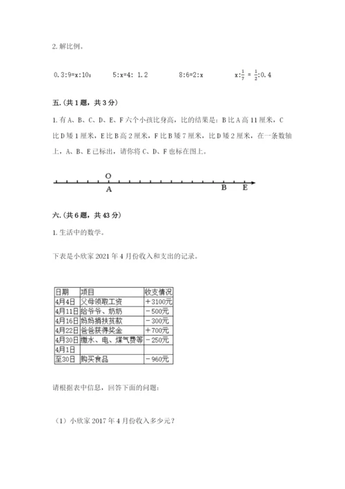 西师大版小升初数学模拟试卷（精选题）.docx