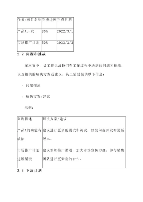 公司周报设计方案