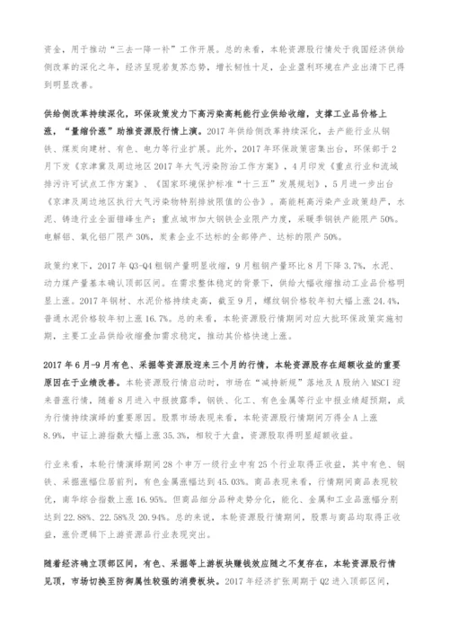 投资策略专题研究报告-资源股景气高点将至.docx
