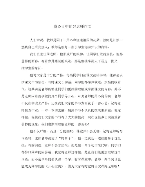 我心目中的好老师作文