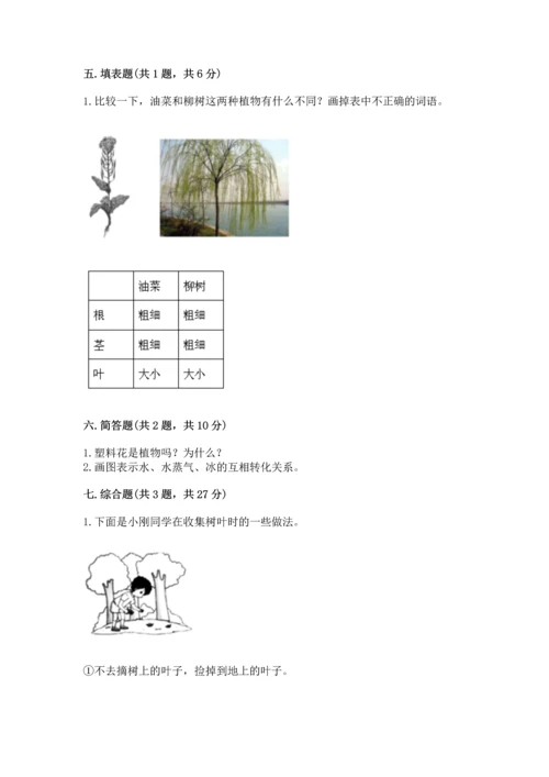 教科版科学一年级上册第一单元《植物》测试卷【夺冠系列】.docx