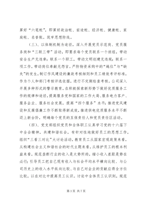 物资公司党支部工作总结及工作计划.docx